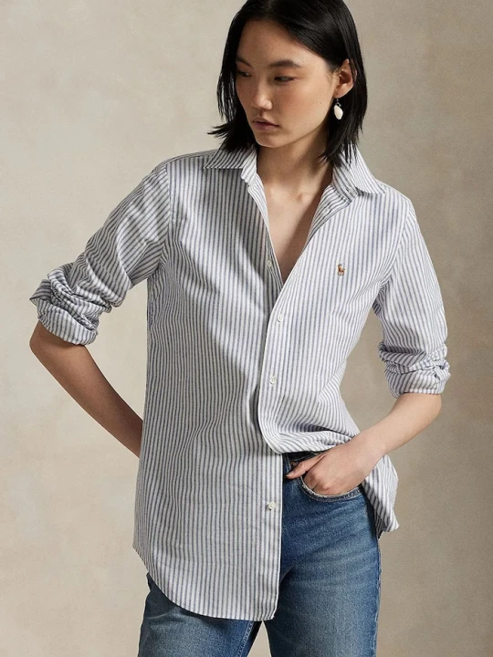Zdjęcie produktu Polo Ralph Lauren koszula damska bawełniana z elastanem niebieski