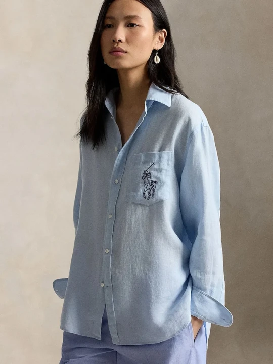 Zdjęcie produktu Polo Ralph Lauren koszula damska lniana niebieski