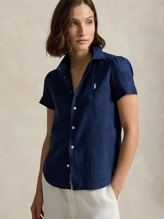 Zdjęcie produktu Polo Ralph Lauren koszula damska lniana granatowy