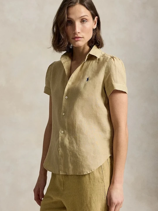 Zdjęcie produktu Polo Ralph Lauren koszula damska lniana beżowy