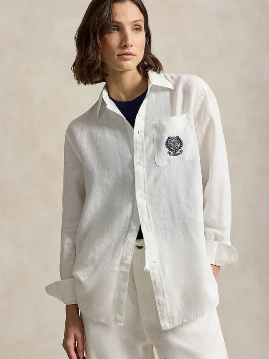 Zdjęcie produktu Polo Ralph Lauren koszula damska lniana Wimbledon biały