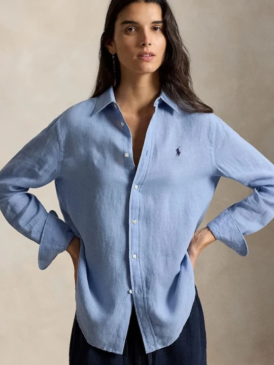 Zdjęcie produktu Polo Ralph Lauren koszula damska lniana niebieski