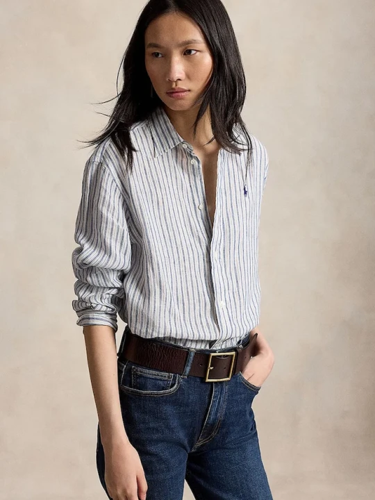 Zdjęcie produktu Polo Ralph Lauren koszula damska lniana granatowy