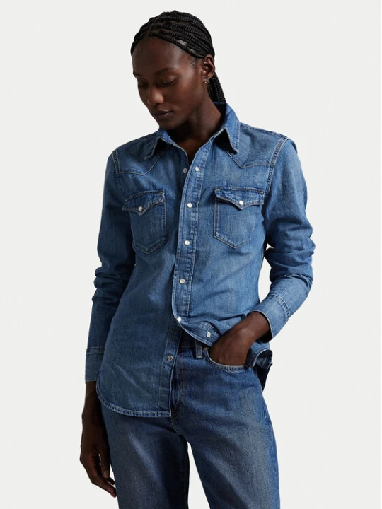 Zdjęcie produktu Polo Ralph Lauren Koszula jeansowa 211969402001 Granatowy Slim Fit