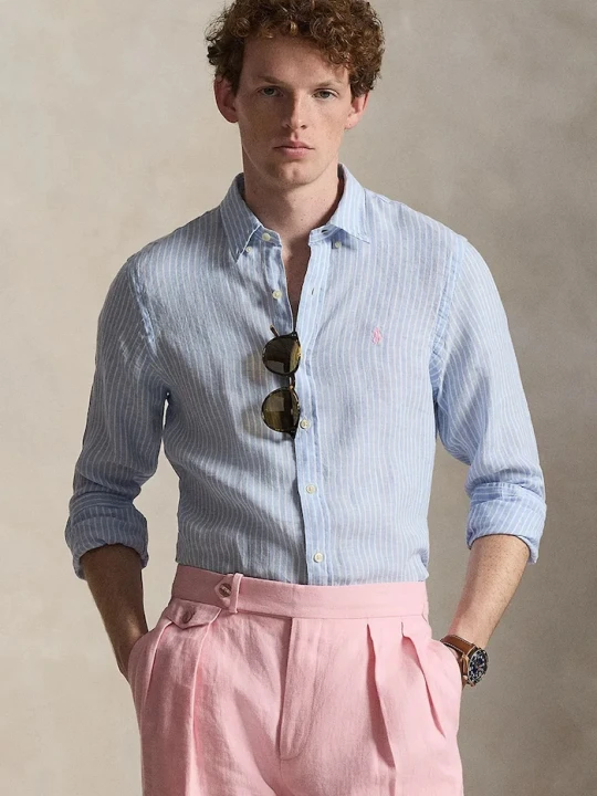 Zdjęcie produktu Polo Ralph Lauren koszula lniana niebieski