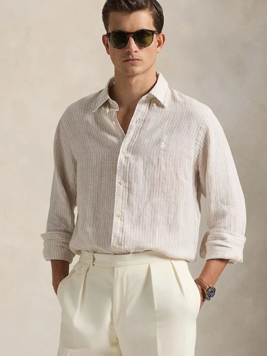 Zdjęcie produktu Polo Ralph Lauren koszula lniana beżowy