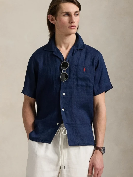 Zdjęcie produktu Polo Ralph Lauren koszula lniana granatowy