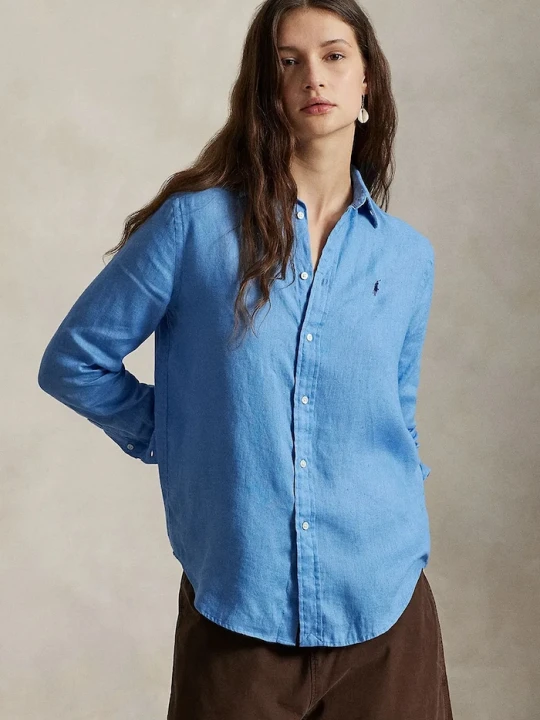 Zdjęcie produktu Polo Ralph Lauren koszula damska lniana niebieski