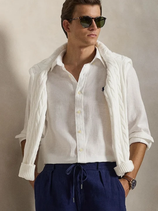 Zdjęcie produktu Polo Ralph Lauren koszula męska lniana Long Sleeve Sport Shirt biały