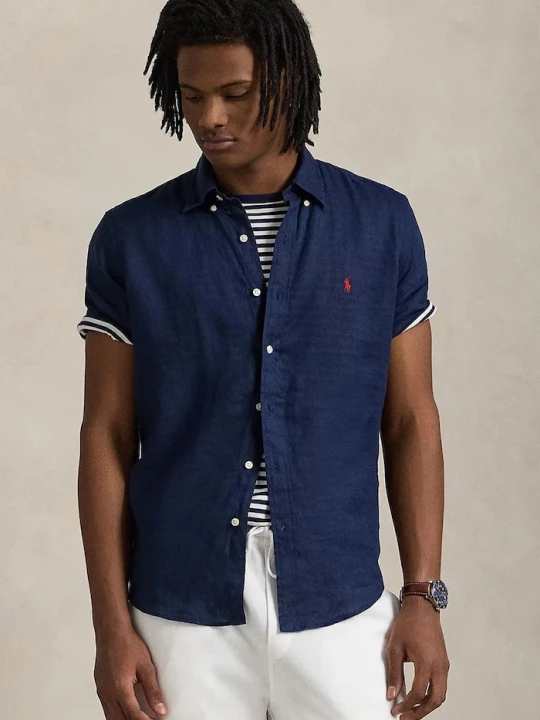 Zdjęcie produktu Polo Ralph Lauren koszula lniana Sport Shirt granatowy