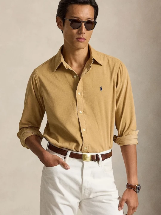 Zdjęcie produktu Polo Ralph Lauren koszula męska bawełniana 21W Corduroy beżowy