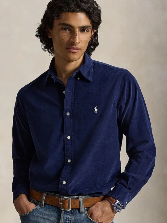 Zdjęcie produktu Polo Ralph Lauren koszula męska bawełniana 21W Corduroy granatowy