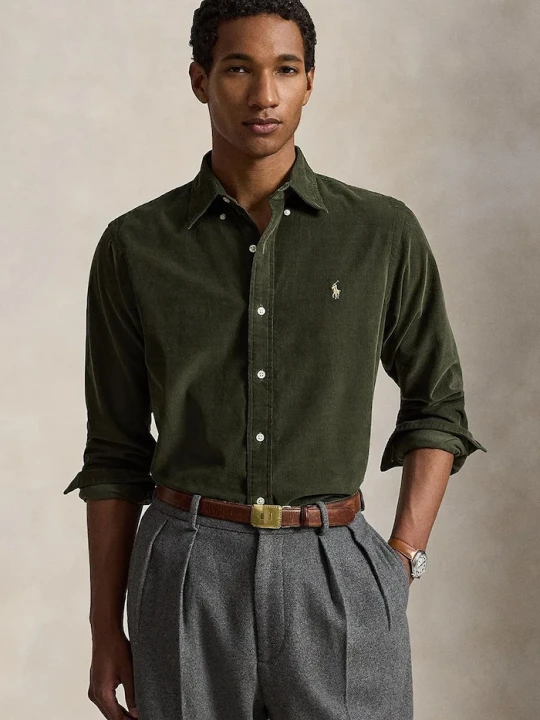 Zdjęcie produktu Polo Ralph Lauren koszula męska bawełniana 21W Corduroy zielony