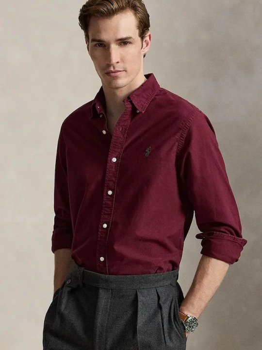 Zdjęcie produktu Polo Ralph Lauren koszula męska bawełniana bordowy