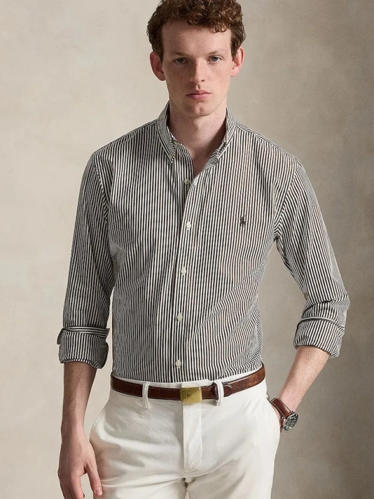 Zdjęcie produktu Polo Ralph Lauren koszula męska bawełniana z elastanem brązowy
