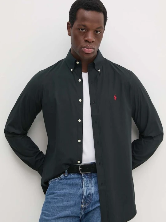 Zdjęcie produktu Polo Ralph Lauren koszula męska bawełniana z elastanem czarny