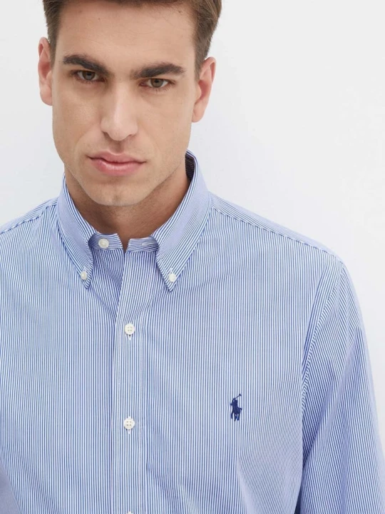 Zdjęcie produktu Polo Ralph Lauren koszula męska bawełniana z elastanem niebieski