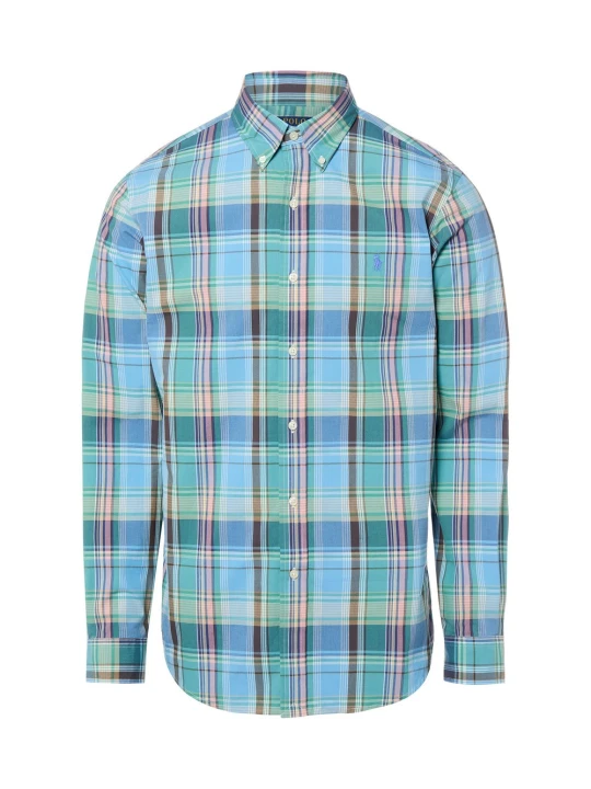 Zdjęcie produktu Polo Ralph Lauren Koszula - Custom Fit Mężczyźni Regular Fit Bawełna niebieski | zielony | wielokolorowy