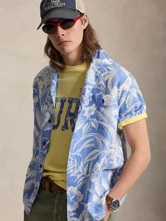 Zdjęcie produktu Polo Ralph Lauren koszula męska lniana niebieski