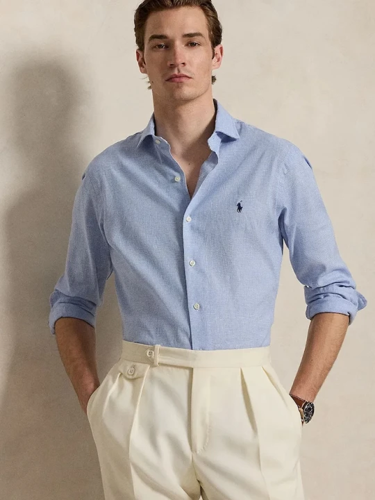 Zdjęcie produktu Polo Ralph Lauren koszula męska lniana niebieski