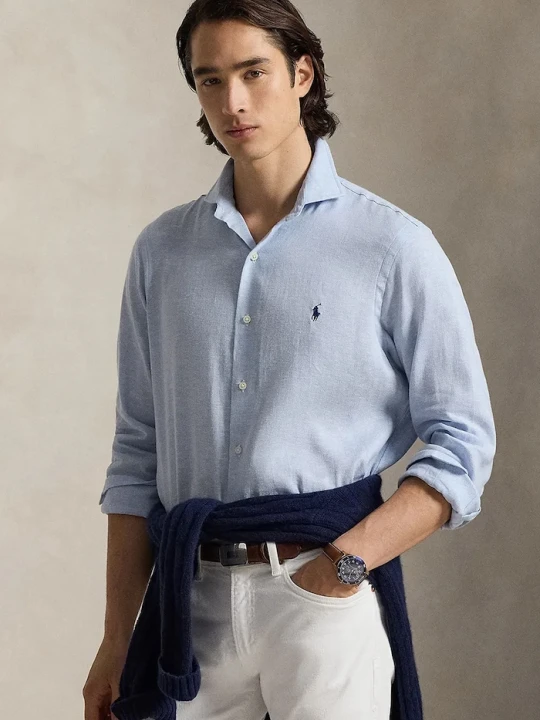 Zdjęcie produktu Polo Ralph Lauren koszula męska wełniana niebieski