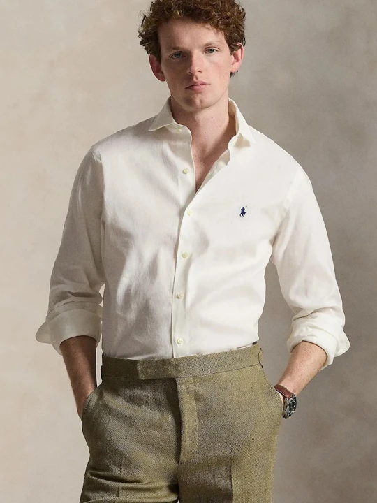 Zdjęcie produktu Polo Ralph Lauren koszula męska z lnu biały