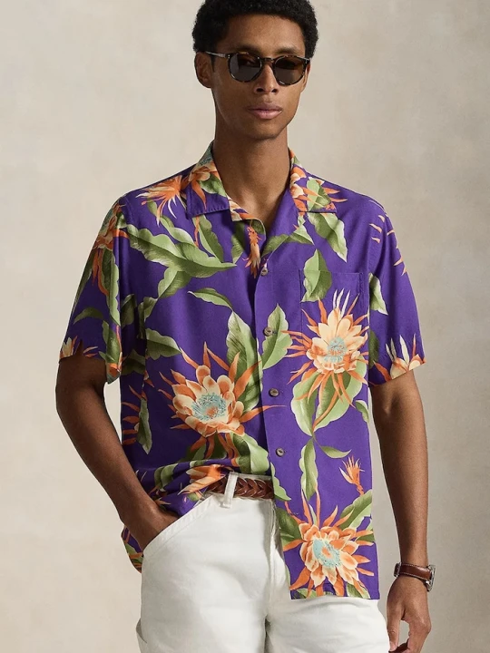 Zdjęcie produktu Polo Ralph Lauren koszula męska z wiskozy fioletowy