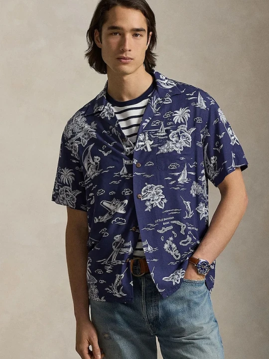 Zdjęcie produktu Polo Ralph Lauren koszula męska z wiskozy granatowy