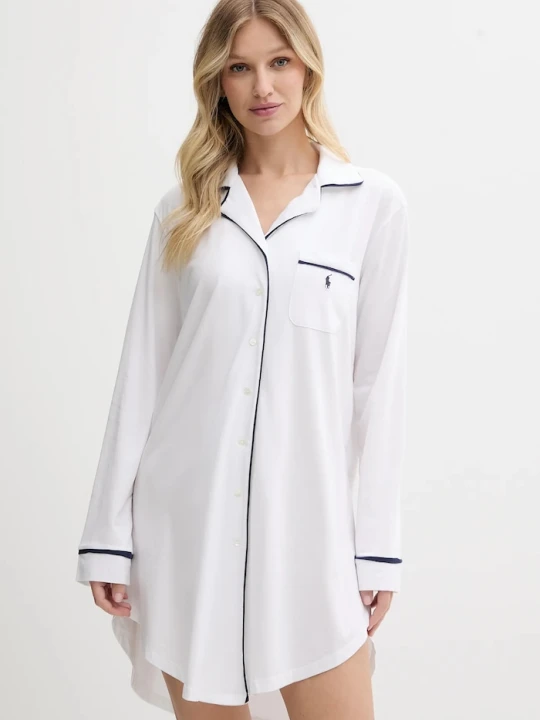 Zdjęcie produktu Polo Ralph Lauren koszula nocna damska z bawełną biały