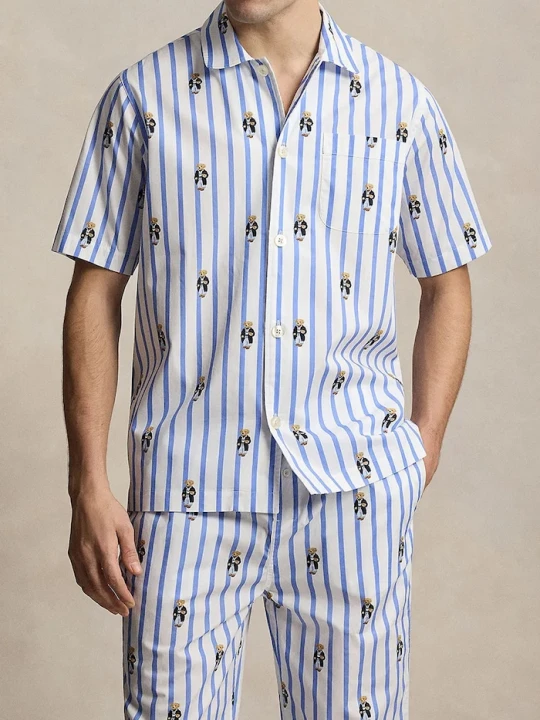 Zdjęcie produktu Polo Ralph Lauren koszula piżamowa bawełniana niebieski