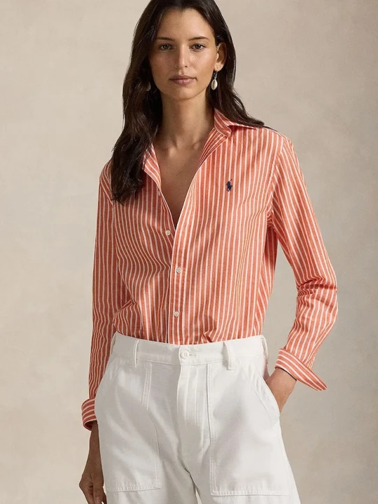 Zdjęcie produktu Polo Ralph Lauren koszula z dodatkiem lnu pomarańczowy