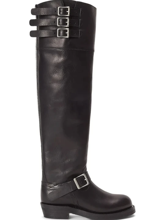 Zdjęcie produktu Polo Ralph Lauren kozaki skórzane Biker Boot czarny