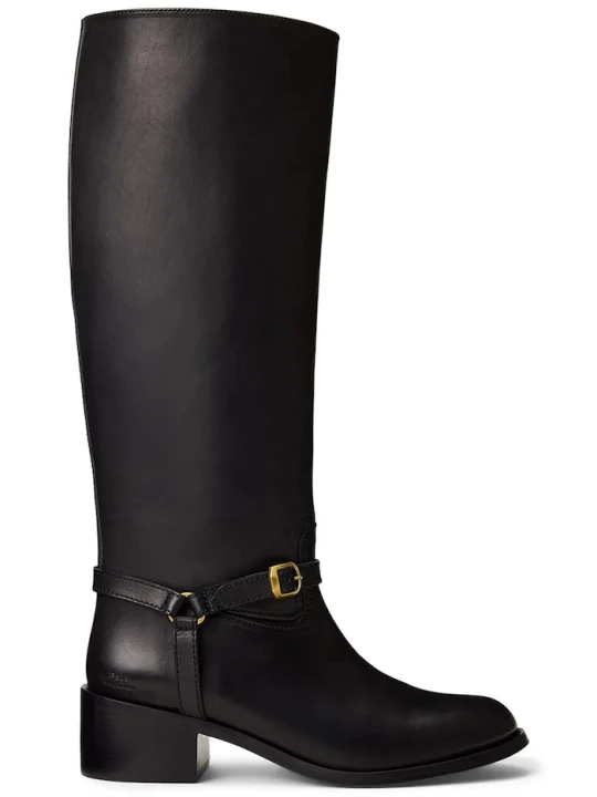 Zdjęcie produktu Polo Ralph Lauren kozaki skórzane Riding Boot czarny
