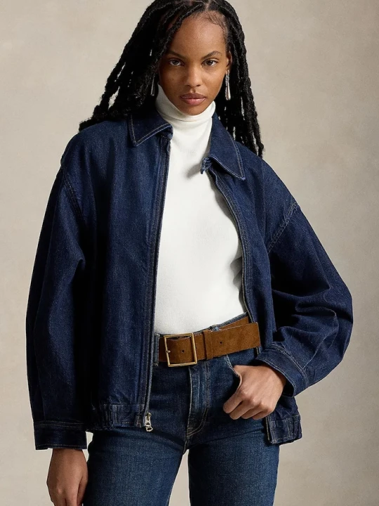 Zdjęcie produktu Polo Ralph Lauren krótka kurtka damska bawełniana granatowy