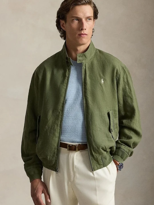 Zdjęcie produktu Polo Ralph Lauren krótka kurtka męska lniana zielony