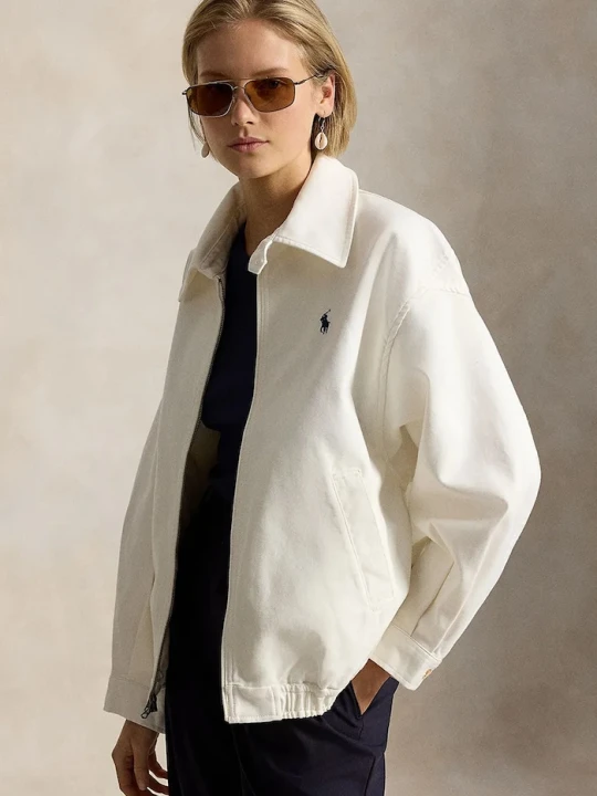 Zdjęcie produktu Polo Ralph Lauren kurtka oversize damska bawełniana beżowy