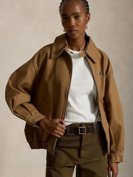 Zdjęcie produktu Polo Ralph Lauren kurtka oversize damska bawełniana zielony