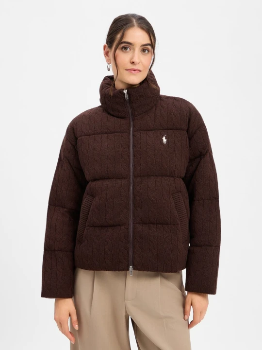 Zdjęcie produktu Polo Ralph Lauren Kurtka pikowana dla kobiet z domieszką wełny i kaszmiru Kobiety Kaszmir brązowy