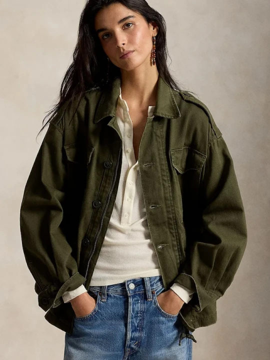 Zdjęcie produktu Polo Ralph Lauren kurtka przejściowa damska bawełniana zielony