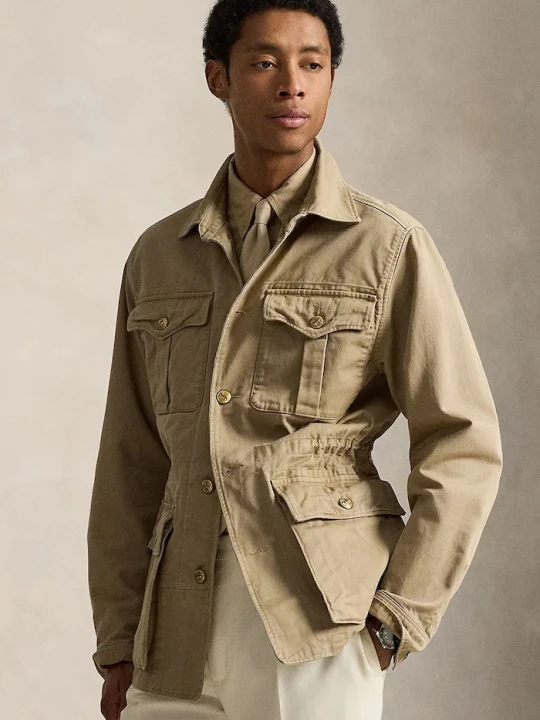 Zdjęcie produktu Polo Ralph Lauren kurtka przejściowa męska bawełniana brązowy