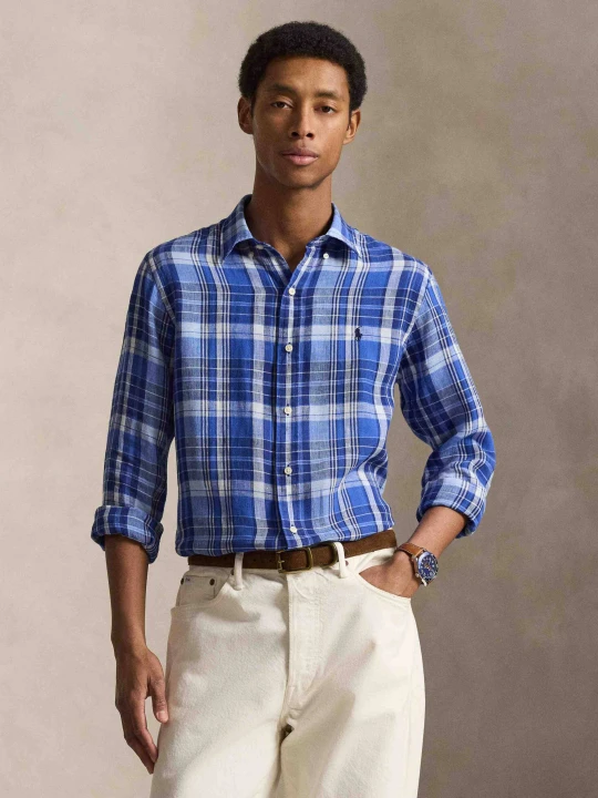 Zdjęcie produktu POLO RALPH LAUREN Lniana koszula | Custom fit granatowy