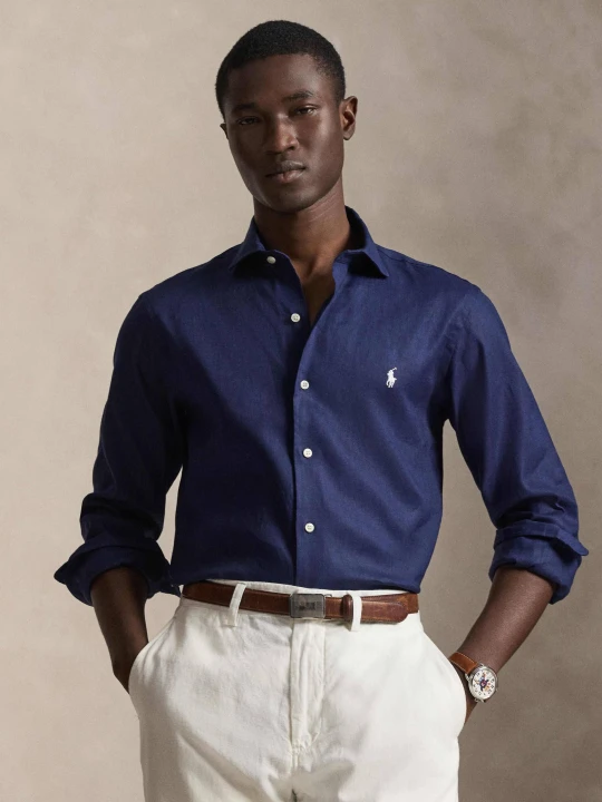 Zdjęcie produktu POLO RALPH LAUREN Lniana koszula | Custom fit granatowy