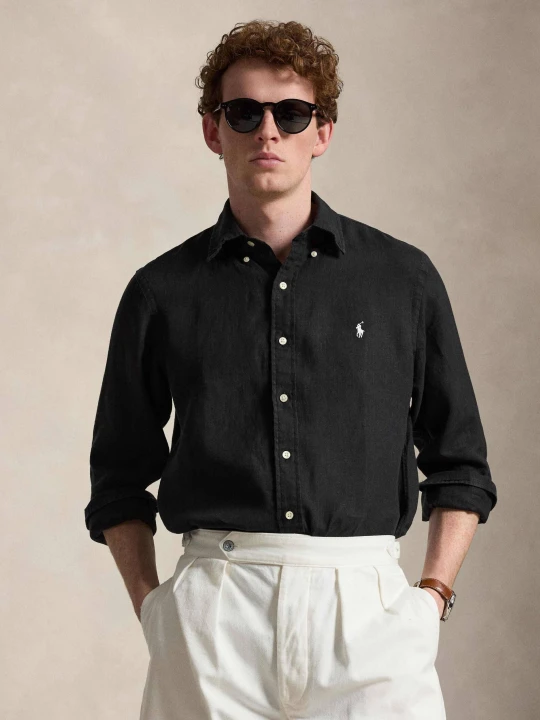 Zdjęcie produktu POLO RALPH LAUREN Lniana koszula | Custom fit czarny