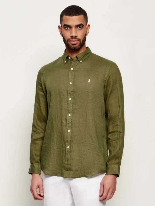 Zdjęcie produktu POLO RALPH LAUREN Lniana koszula | Custom fit oliwkowy