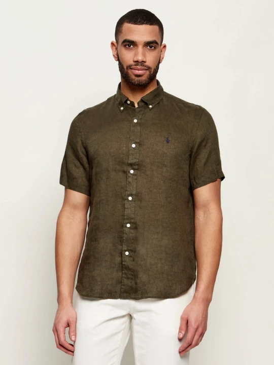 Zdjęcie produktu POLO RALPH LAUREN Lniana koszula | Custom fit oliwkowy