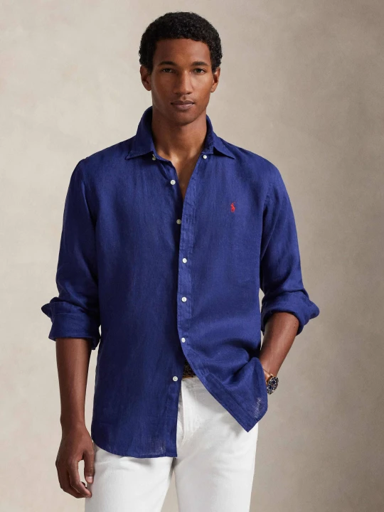 Zdjęcie produktu POLO RALPH LAUREN Lniana koszula | Custom fit granatowy