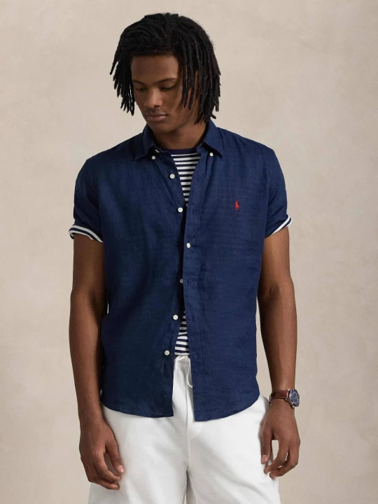 Zdjęcie produktu POLO RALPH LAUREN Lniana koszula | Custom fit granatowy