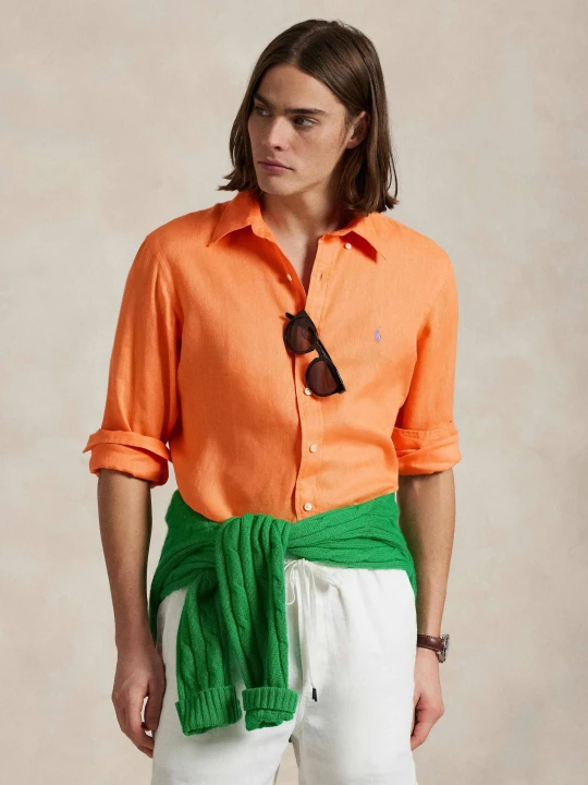 Zdjęcie produktu POLO RALPH LAUREN Lniana koszula | Custom fit pomarańczowy
