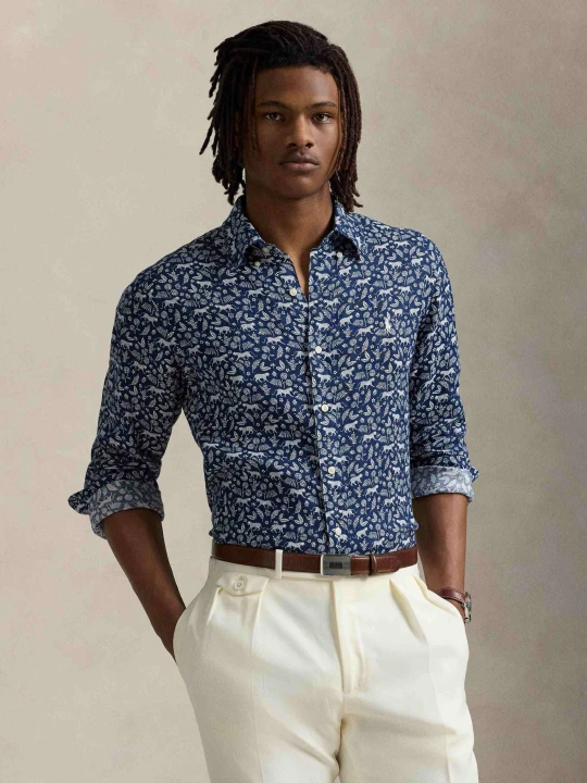 Zdjęcie produktu POLO RALPH LAUREN Lniana koszula | Custom fit granatowy