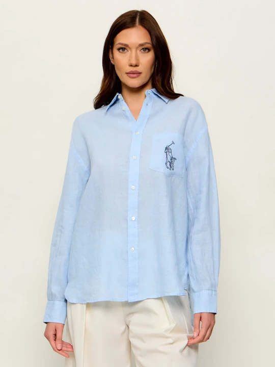 Zdjęcie produktu POLO RALPH LAUREN Lniana koszula Pony | Oversize fit błękitny